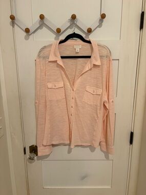 NWOT Caslon Peach Button-Down Shirt